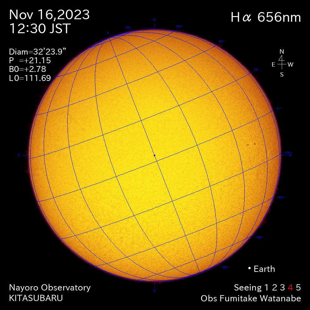 2022年11月16日 Ha波長の太陽