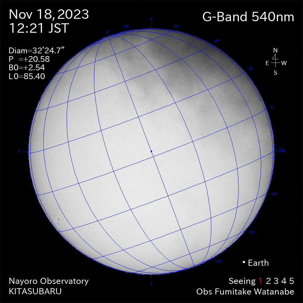2022年11月18日 540nm波長の太陽