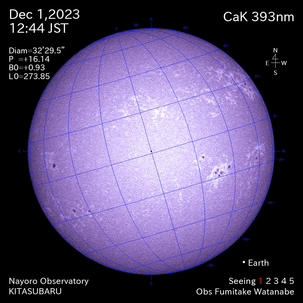 2022年12月1日 CaK波長の太陽