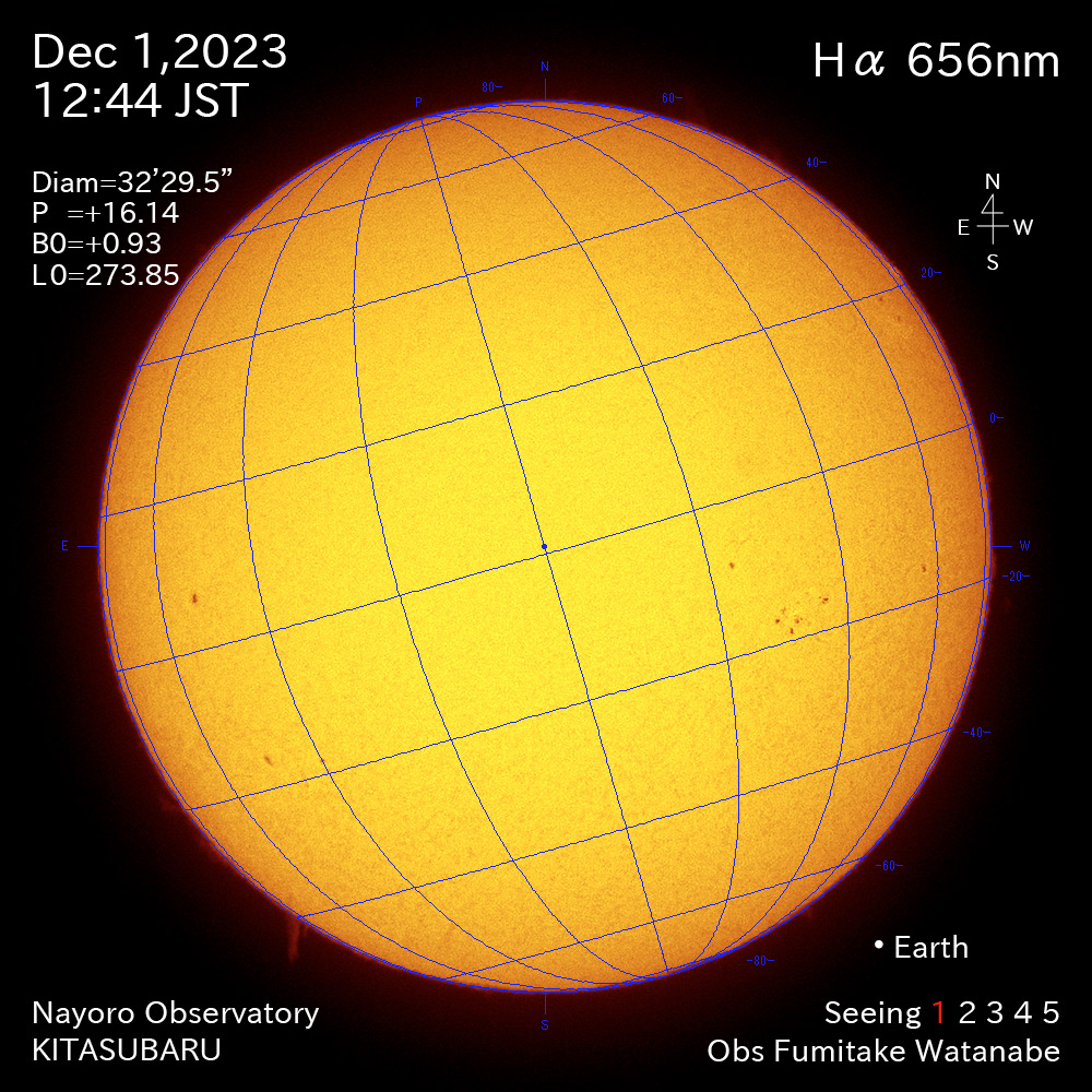2022年12月1日 Ha波長の太陽