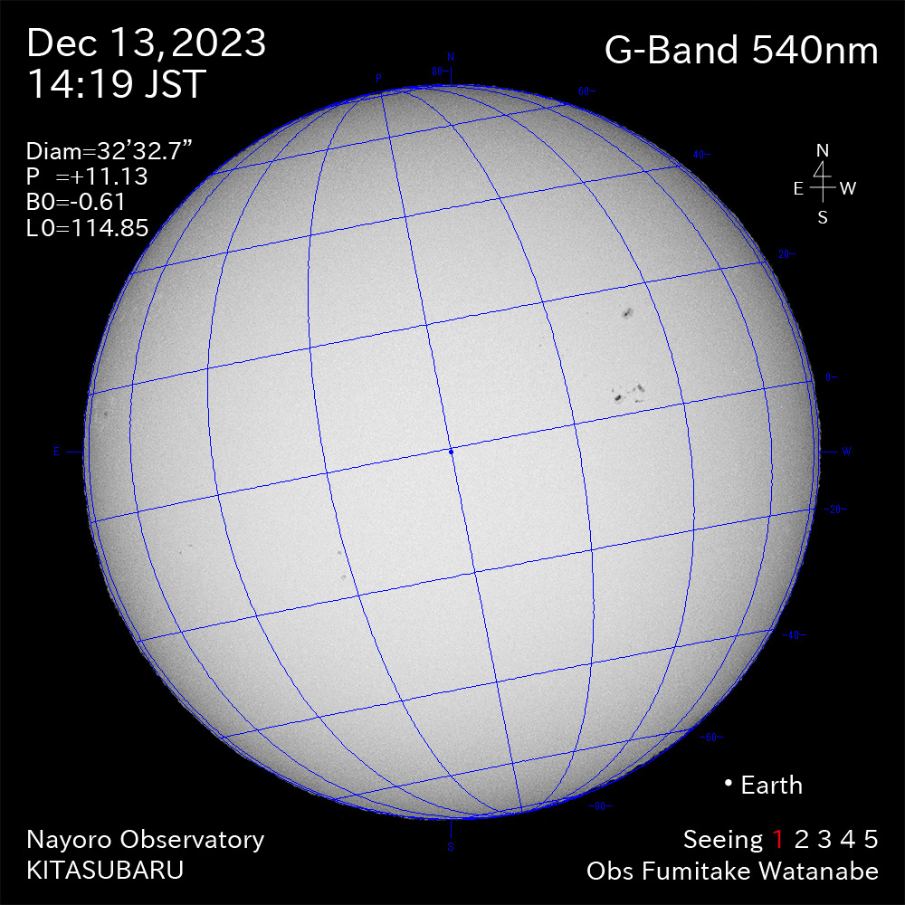 2022年12月13日 540nm波長の太陽