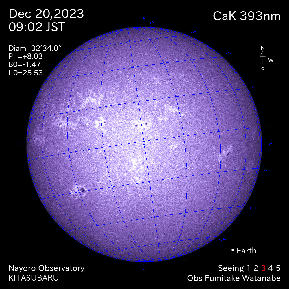 2022年12月20日 CaK波長の太陽