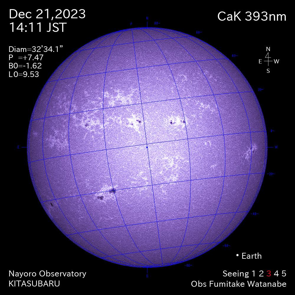 2022年12月21日 CaK波長の太陽