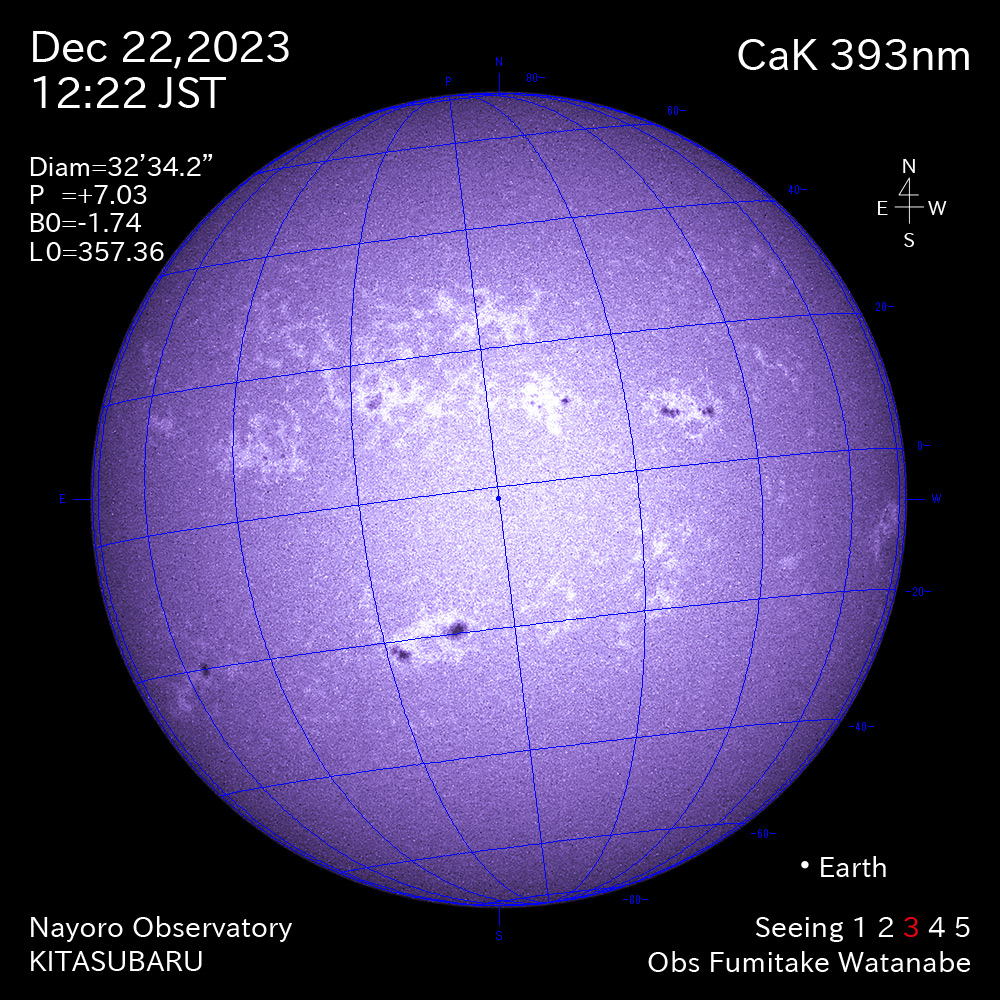 2022年12月22日 CaK波長の太陽