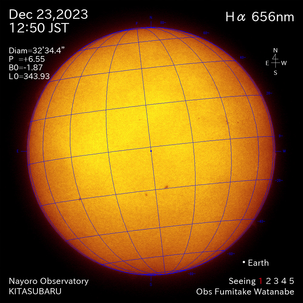 2022年12月23日 Ha波長の太陽