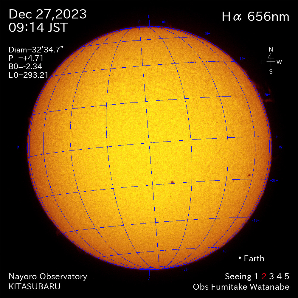 2022年12月27日 Ha波長の太陽