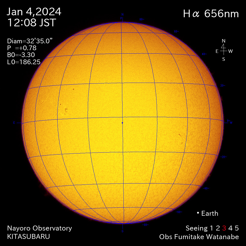 2024年1月4日 Ha波長の太陽