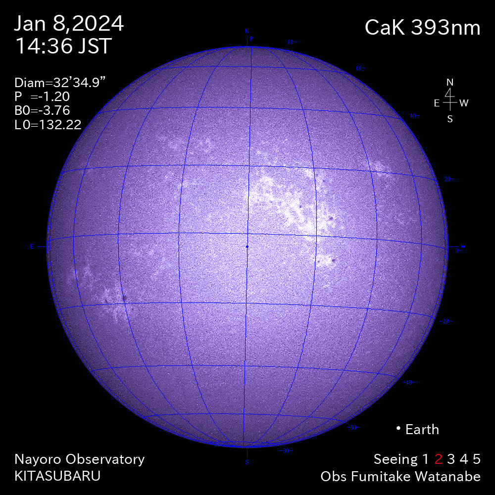 2024年1月8日 CaK波長の太陽