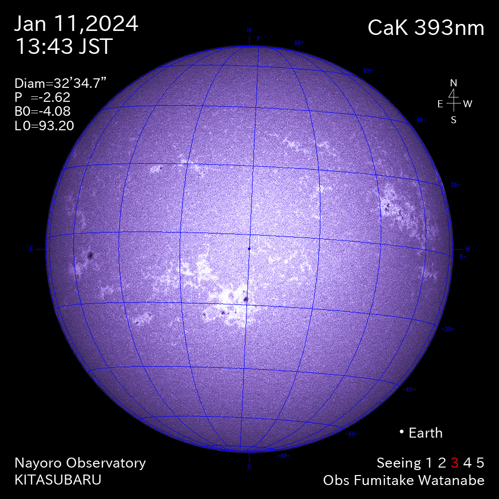 2024年1月11日 CaK波長の太陽