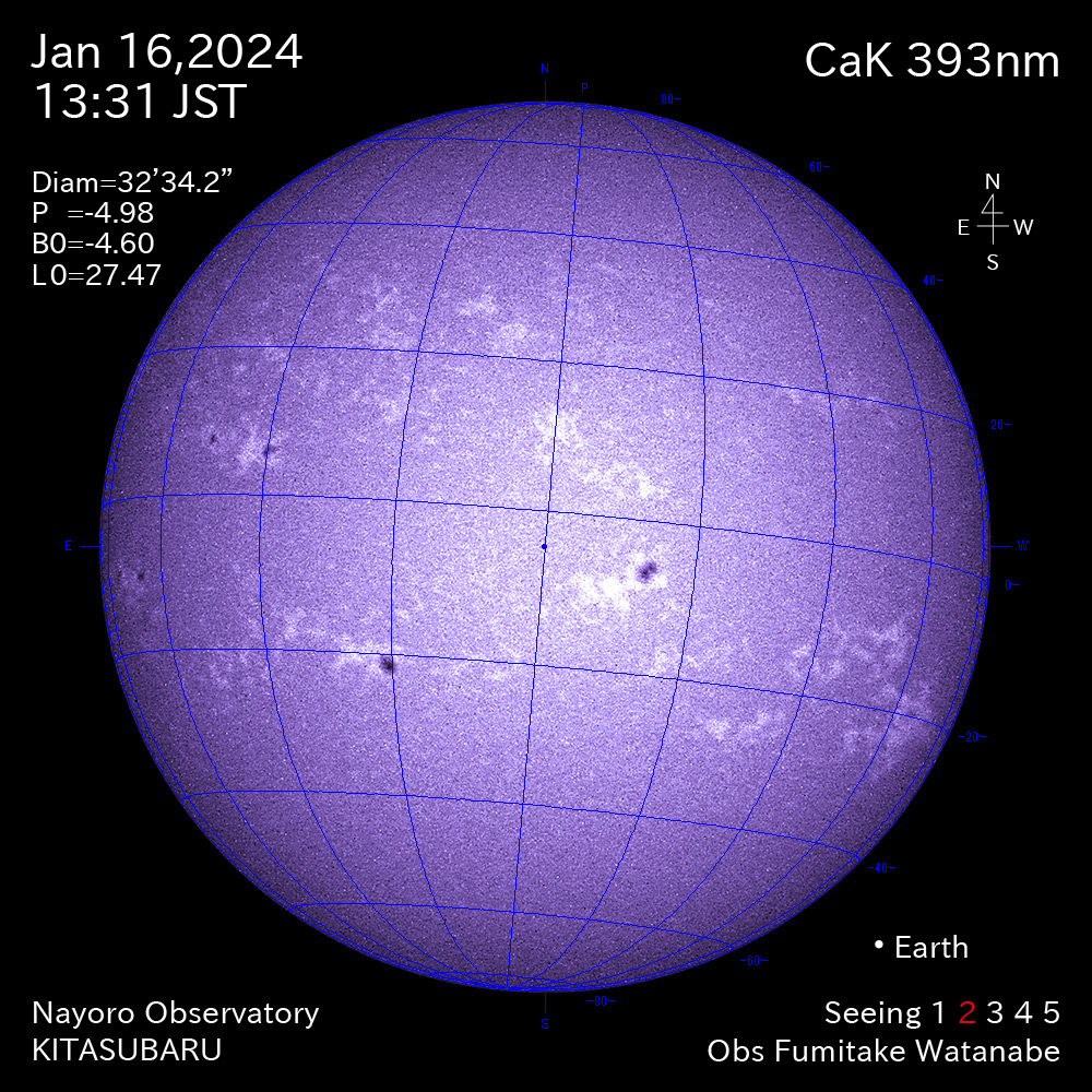 2024年1月16日 CaK波長の太陽