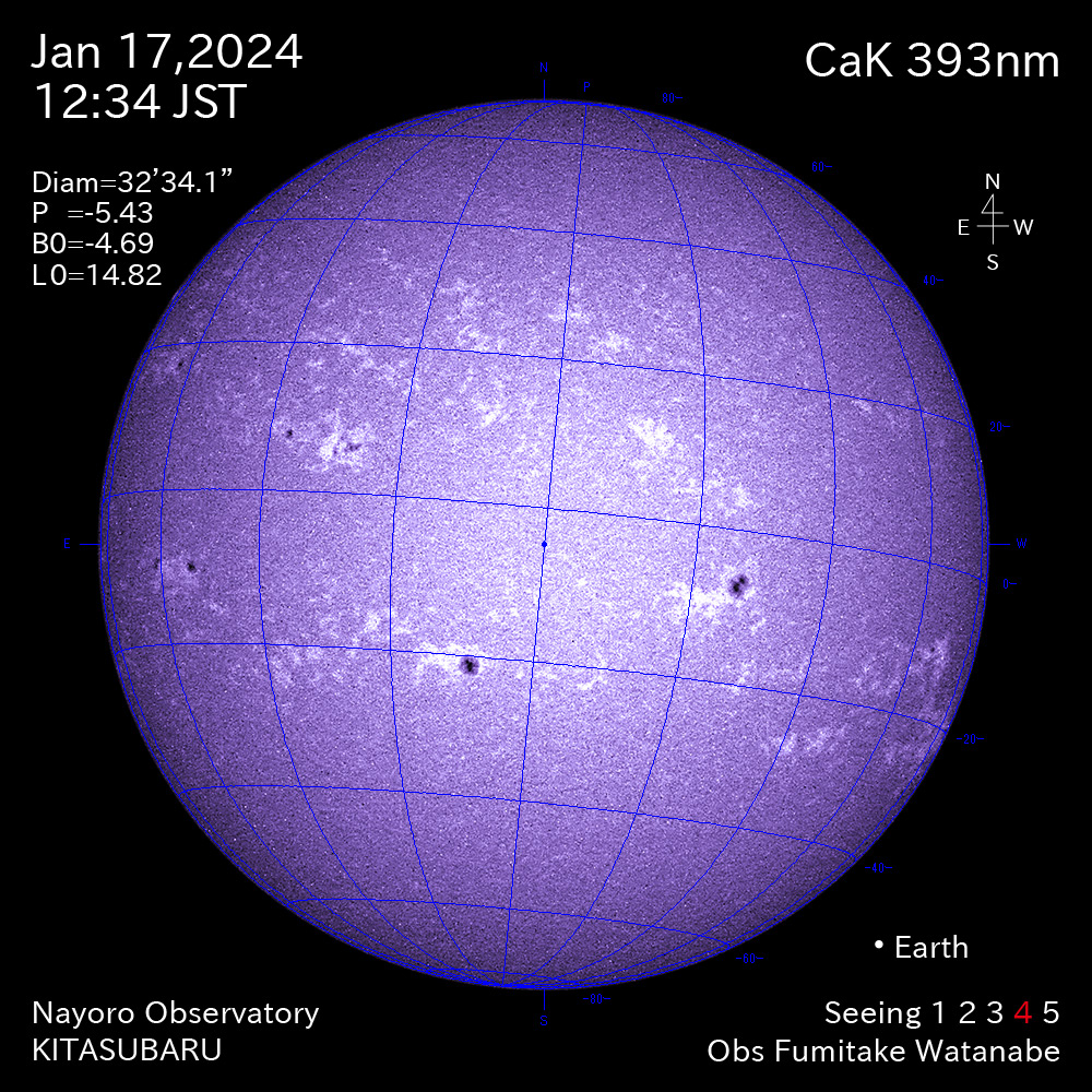 2024年1月17日 CaK波長の太陽