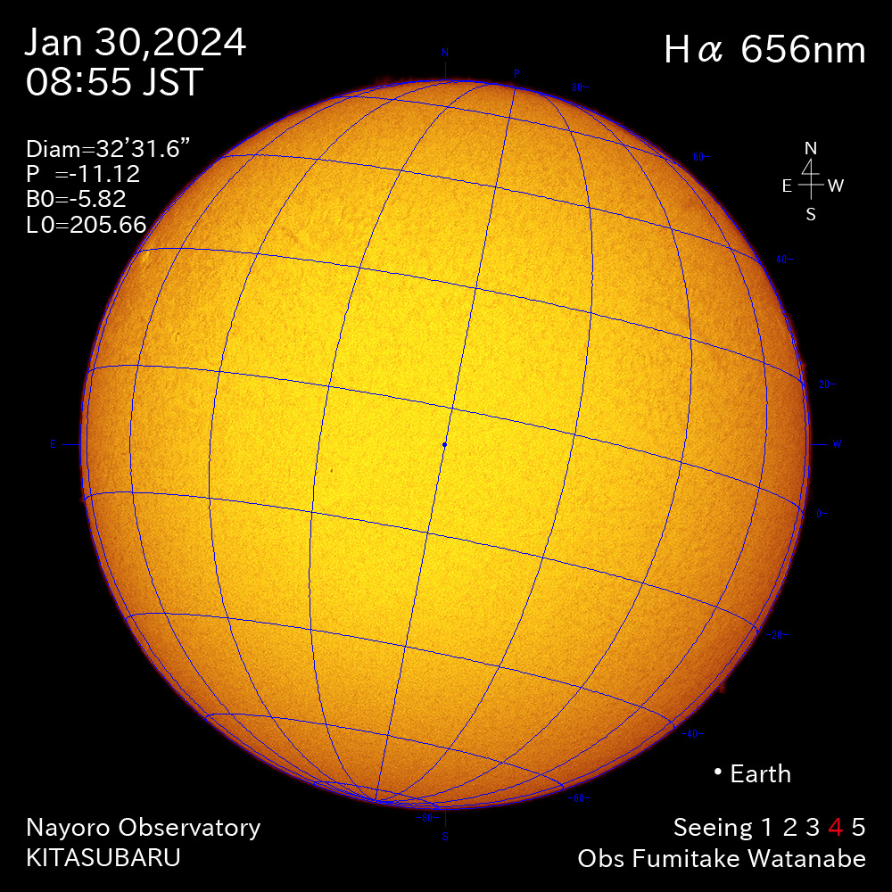 2024年1月30日 Ha波長の太陽