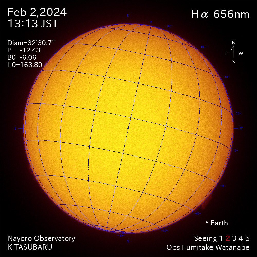 2024年2月2日 Ha波長の太陽