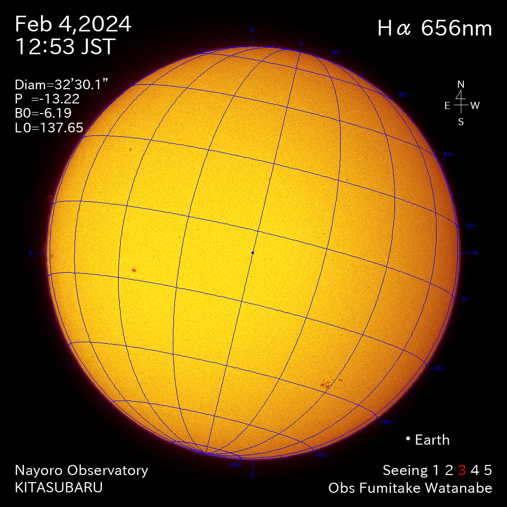 2024年2月4日 Ha波長の太陽
