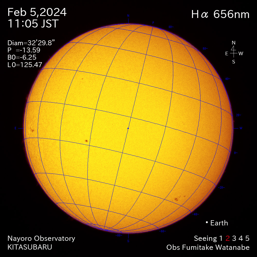 2024年2月5日 Ha波長の太陽