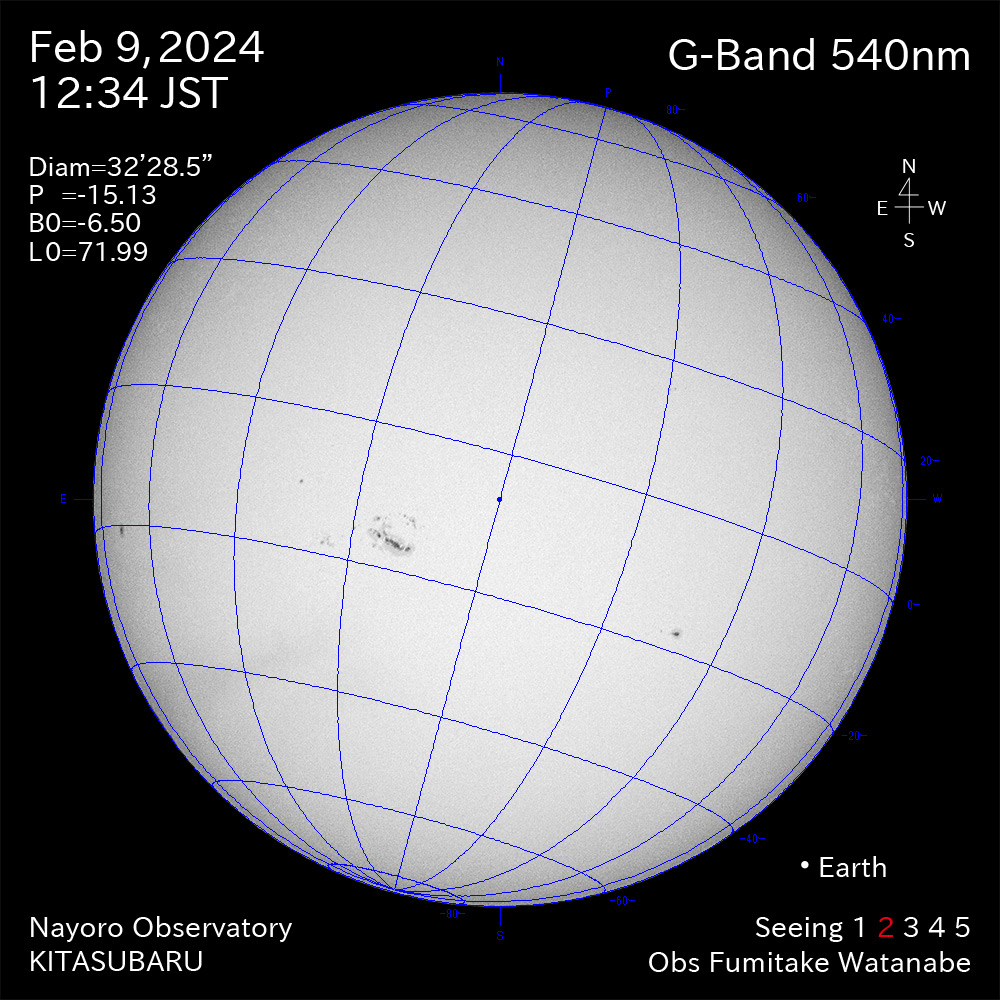 2024年2月9日 540nm波長の太陽