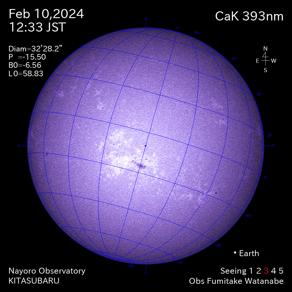 2024年2月10日 CaK波長の太陽