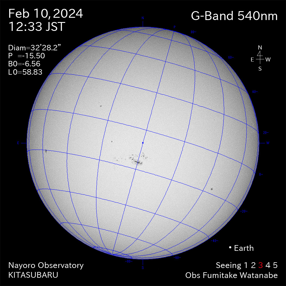 2024年2月10日 540nm波長の太陽