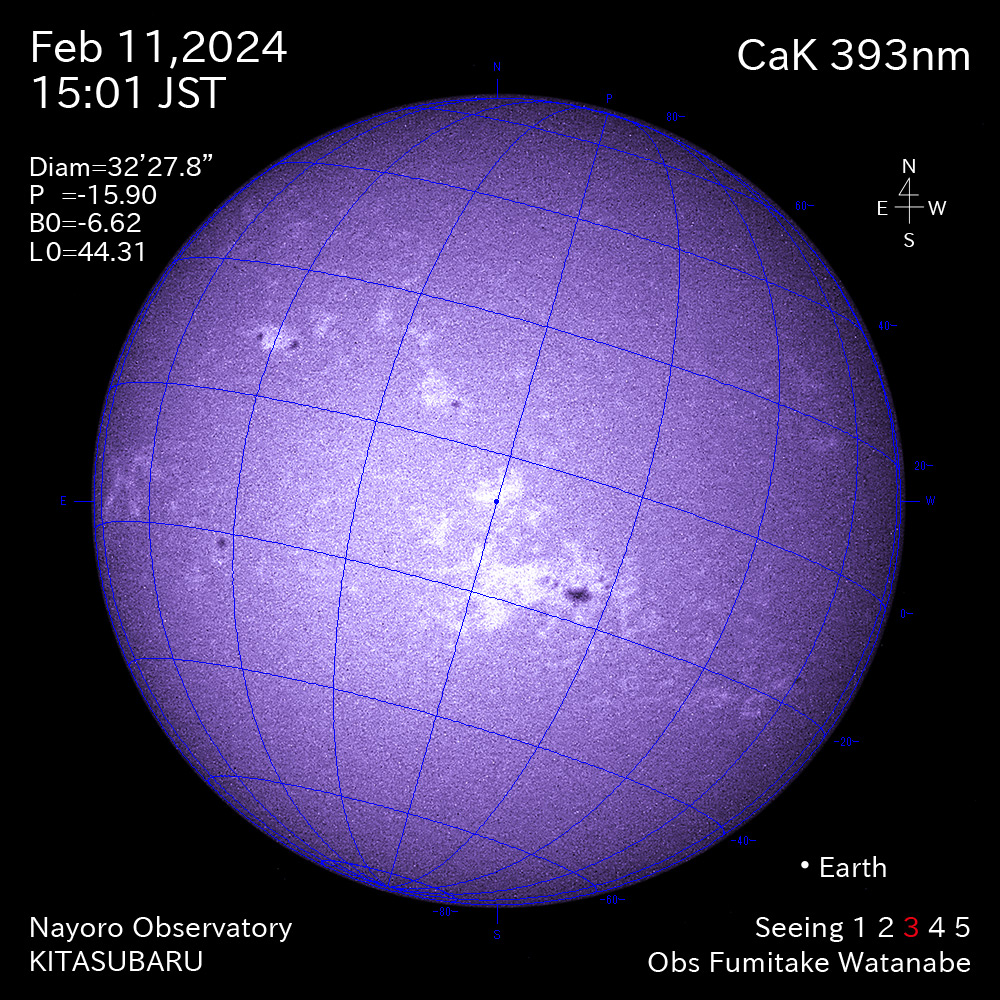 2024年2月11日 CaK波長の太陽