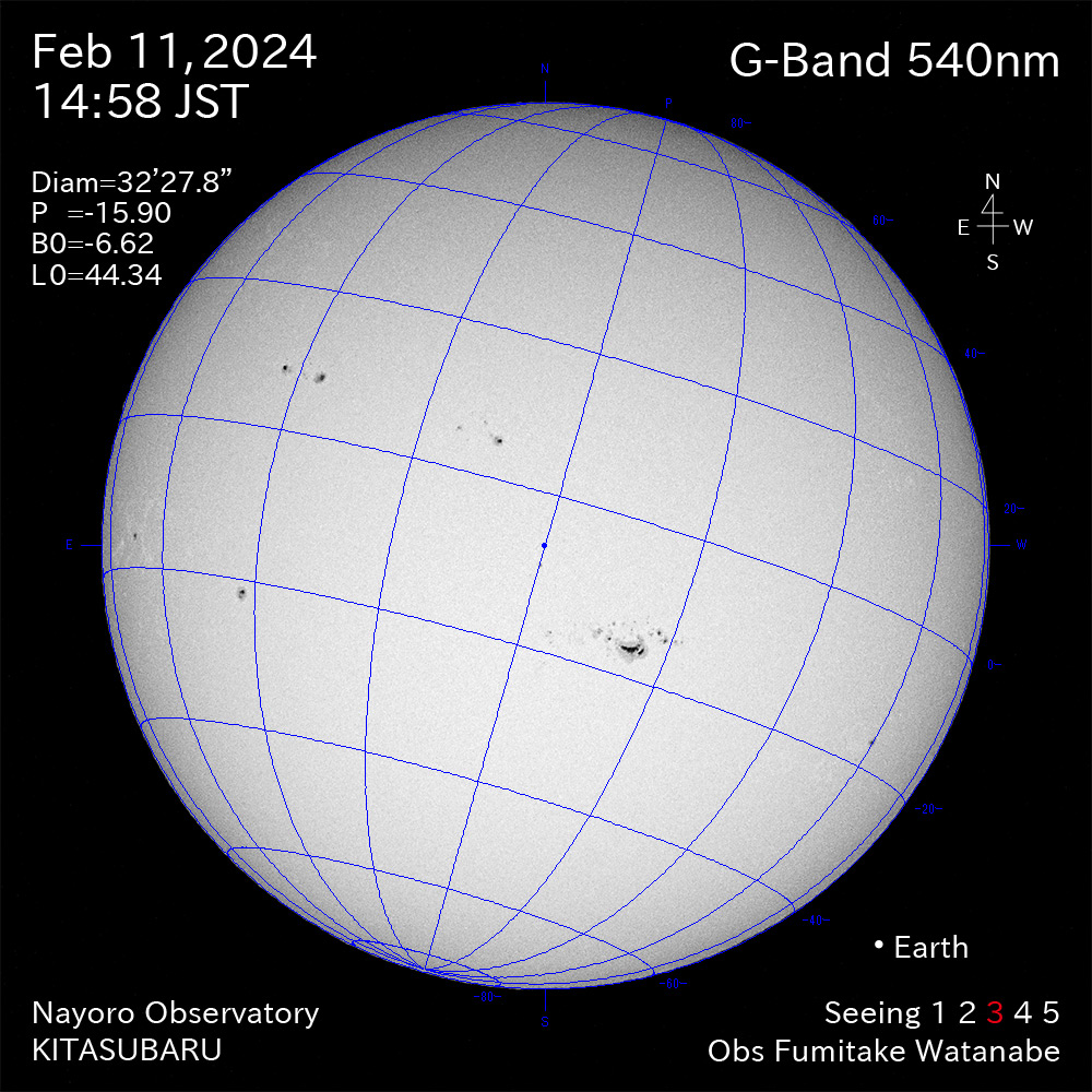 2024年2月11日 540nm波長の太陽