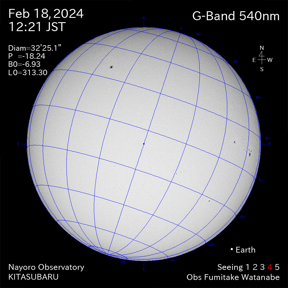2024年2月18日 540nm波長の太陽