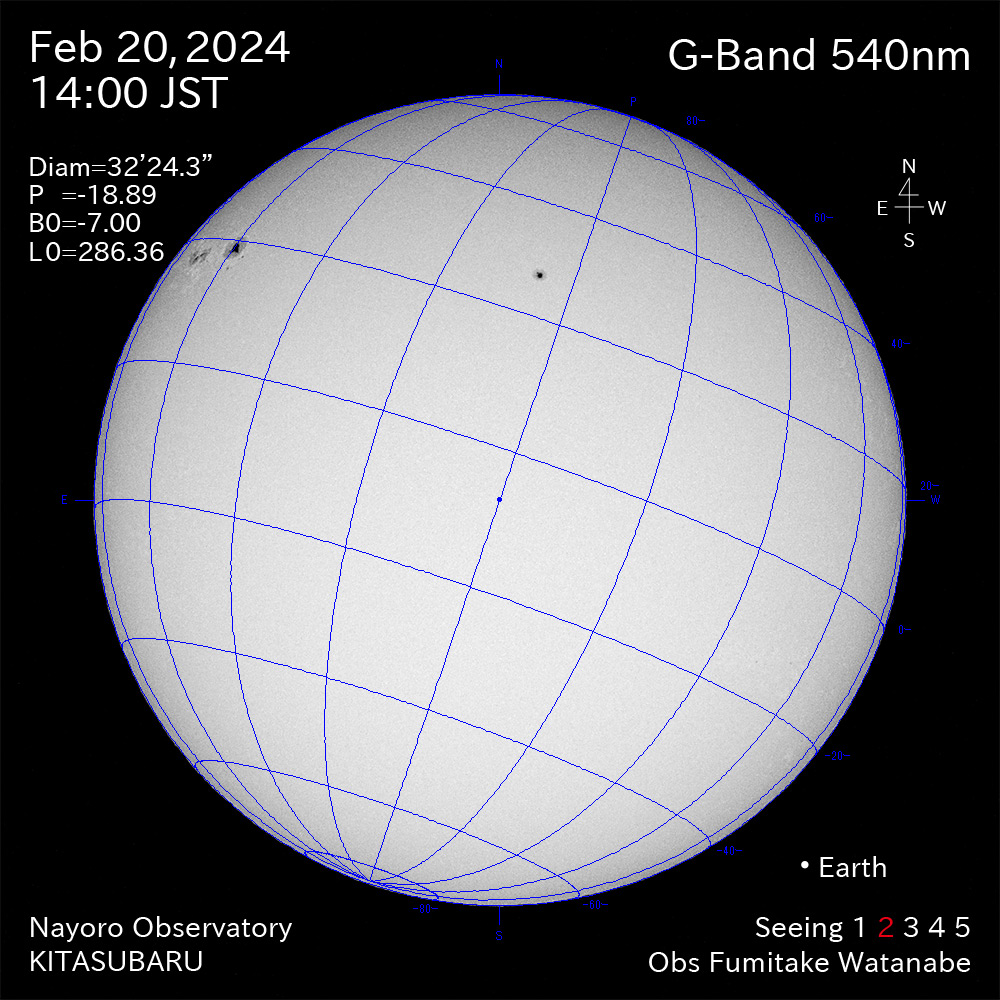 2024年2月20日 540nm波長の太陽