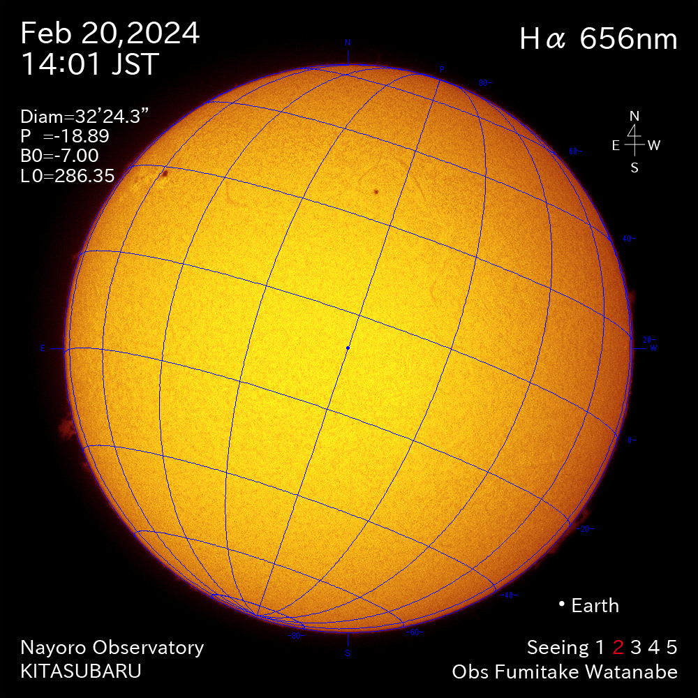 2024年2月20日 Ha波長の太陽