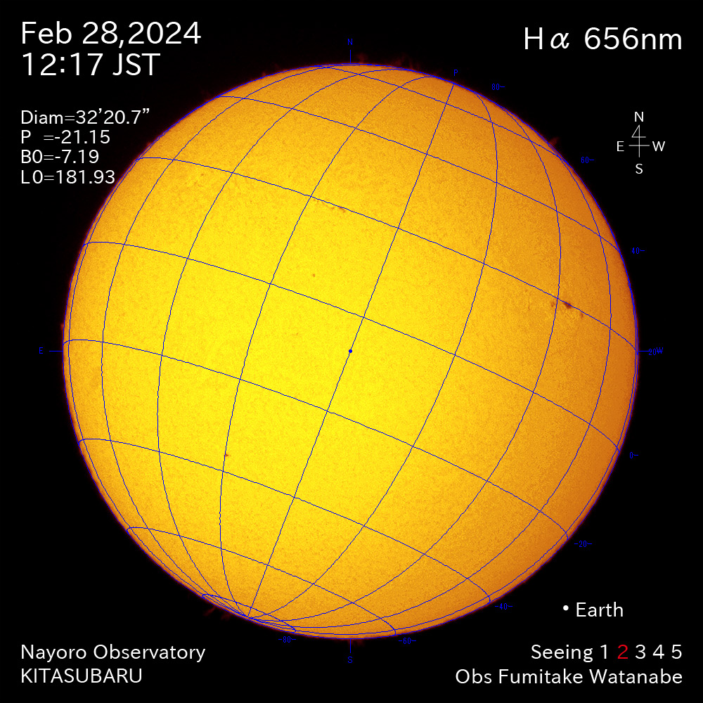 2024年2月28日 Ha波長の太陽