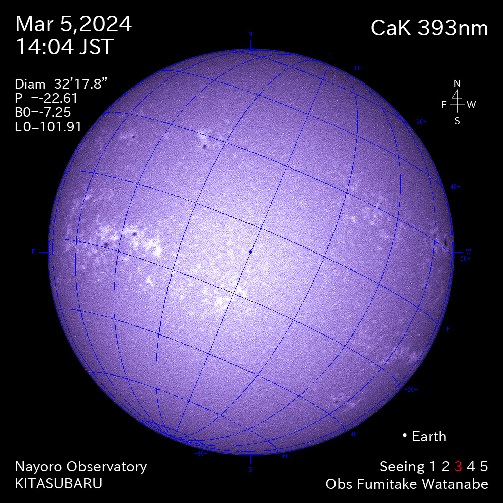 2024年3月5日 CaK波長の太陽