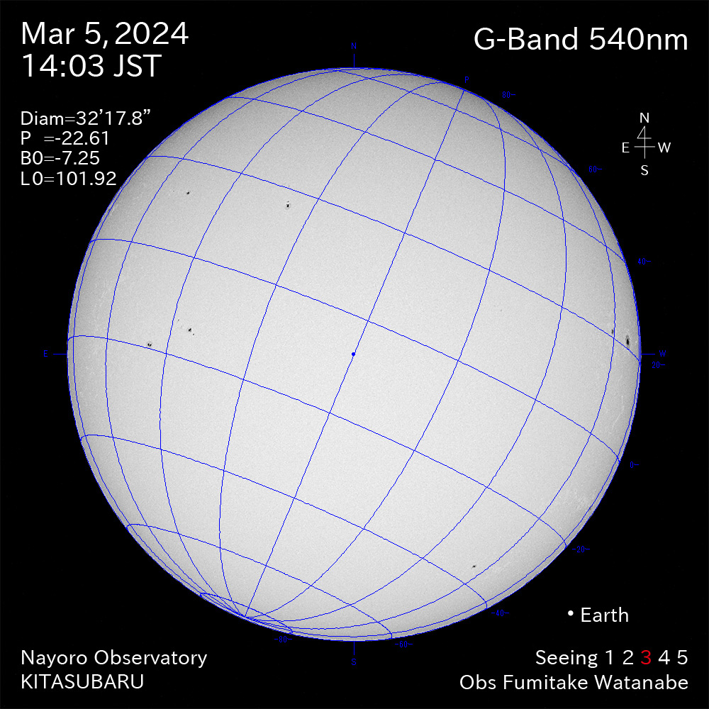 2024年3月5日 540nm波長の太陽