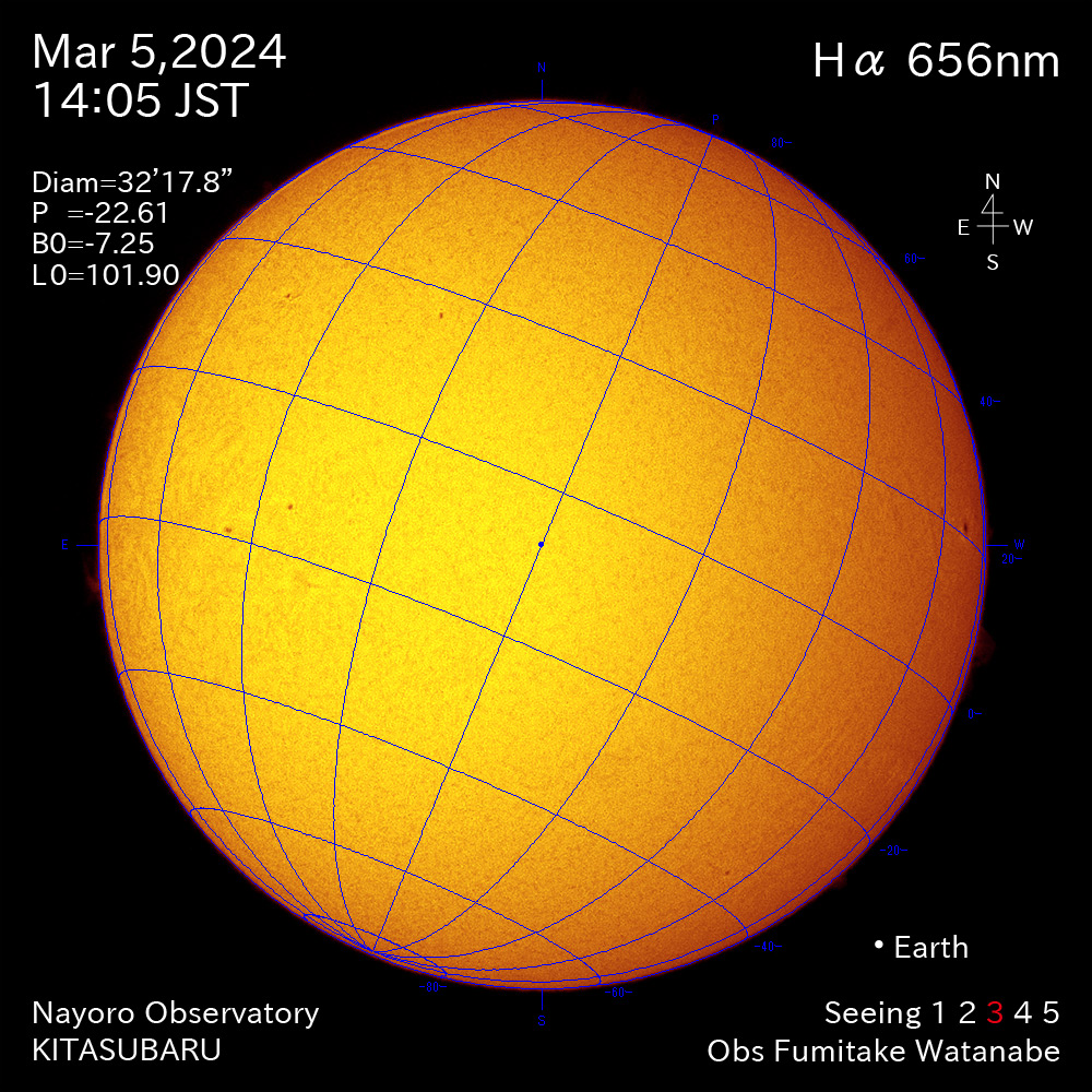 2024年3月5日 Ha波長の太陽