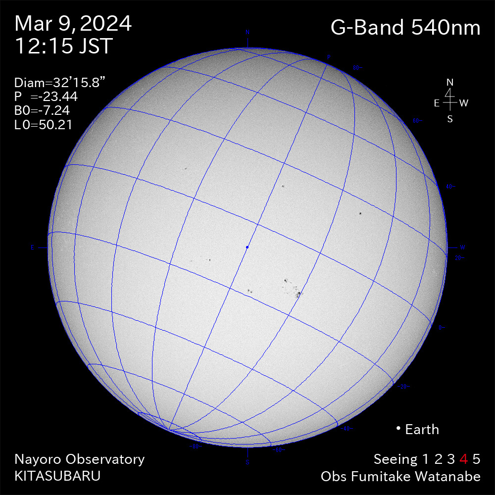 2024年3月9日 540nm波長の太陽