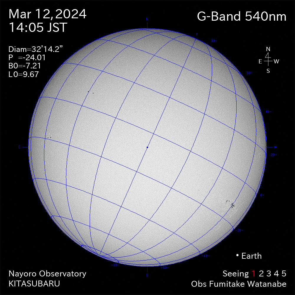2024年3月12日 540nm波長の太陽