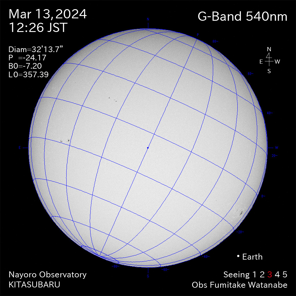 2024年3月13日 540nm波長の太陽