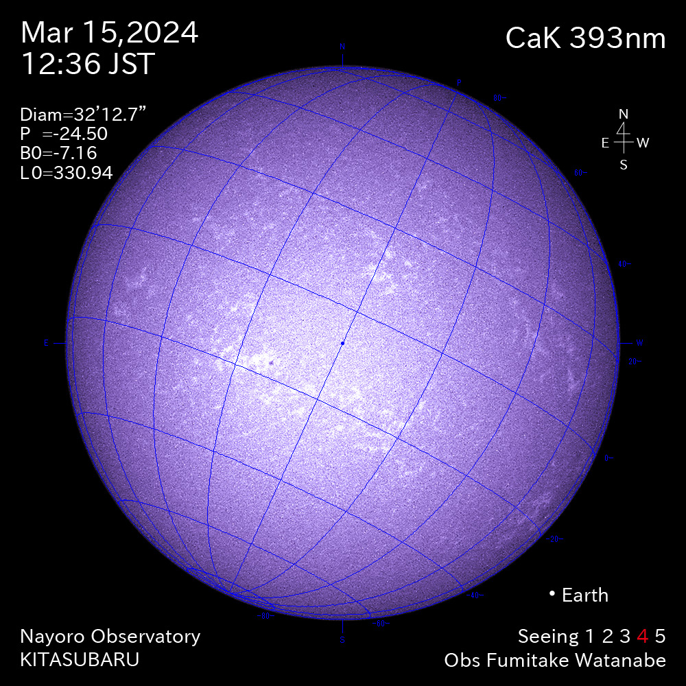 2024年3月15日 CaK波長の太陽