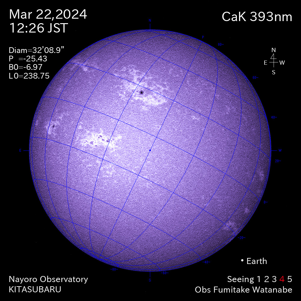 2024年3月22日 CaK波長の太陽