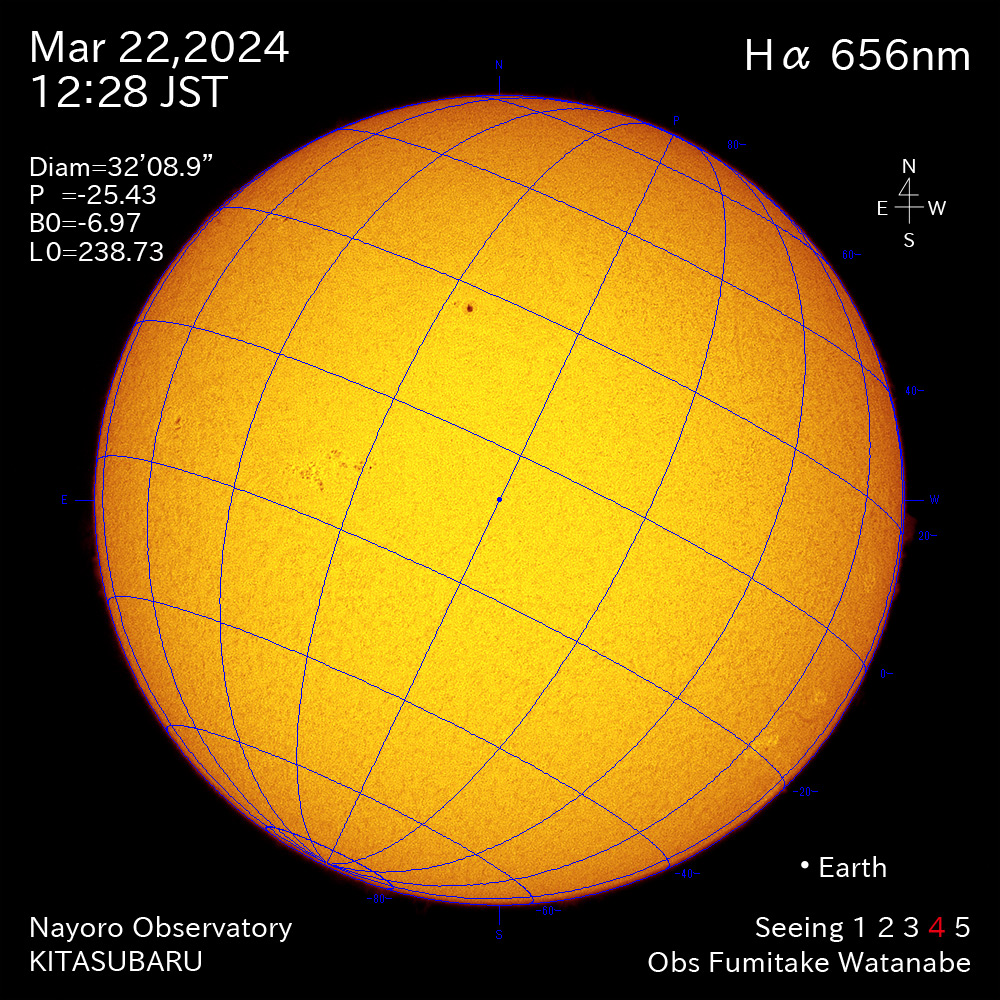 2024年3月22日 Ha波長の太陽