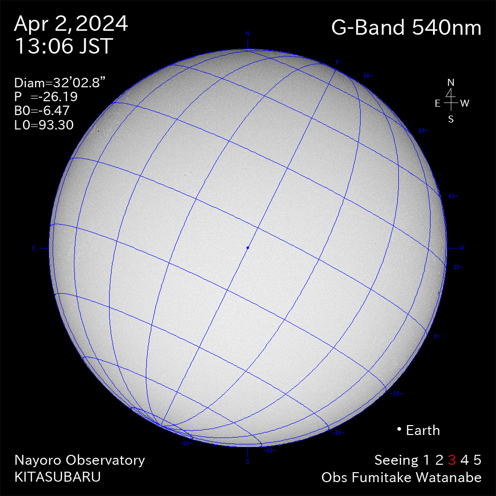 2024年4月2日 540nm波長の太陽