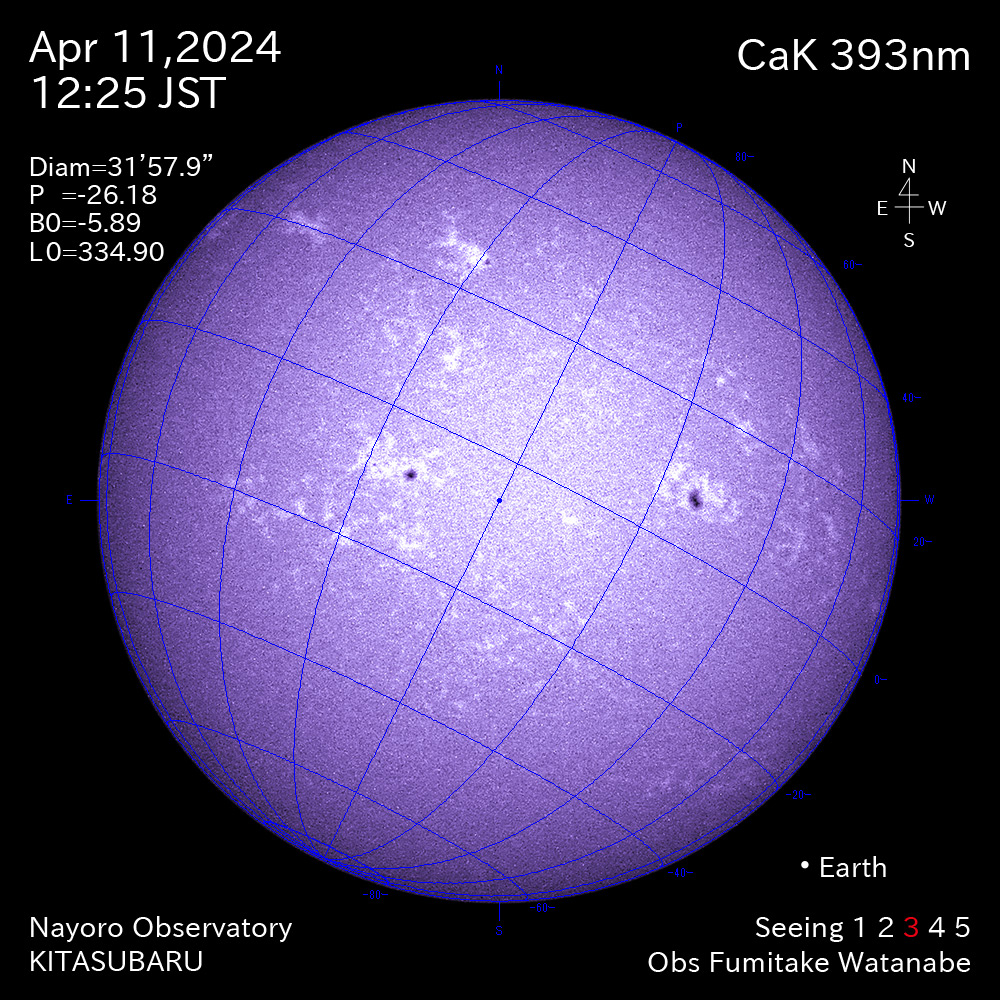 2024年4月11日 CaK波長の太陽