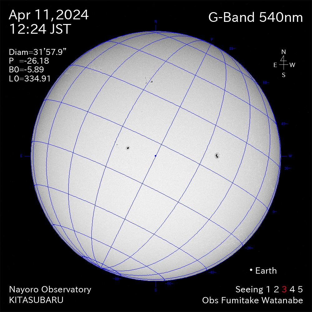 2024年4月11日 540nm波長の太陽