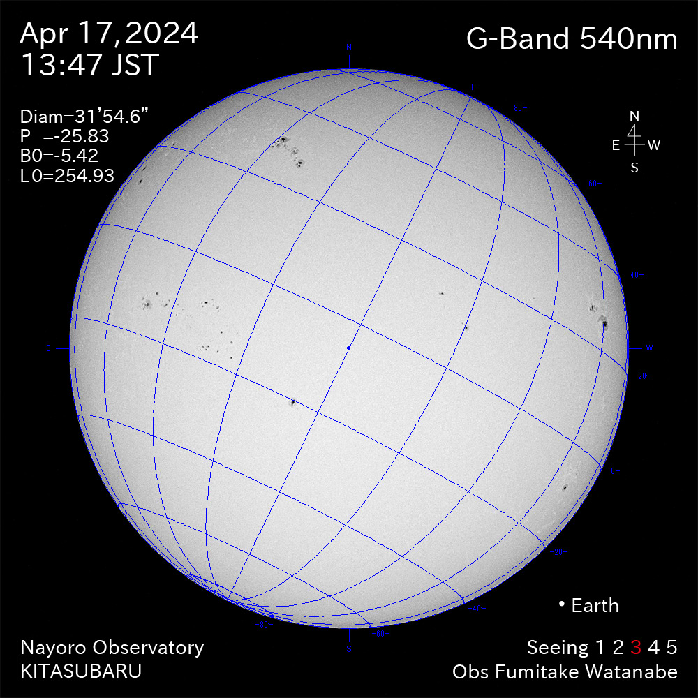 2024年4月17日 540nm波長の太陽