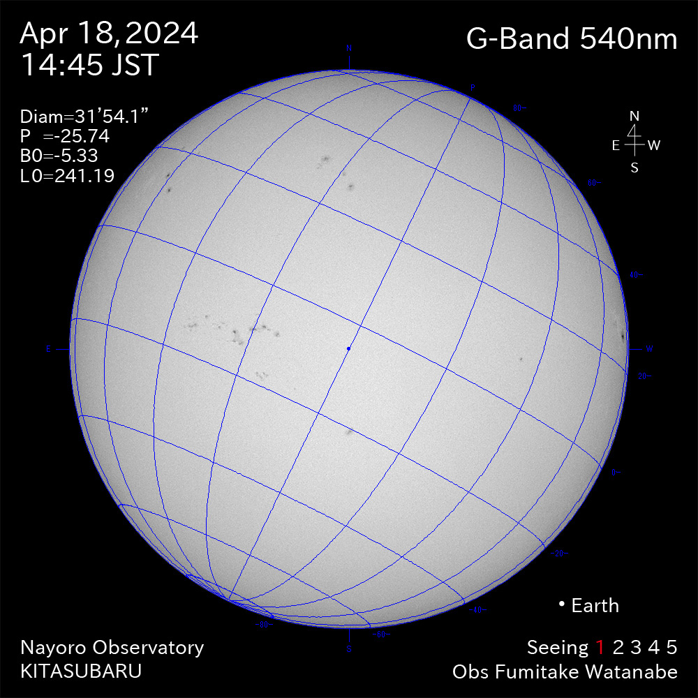 2024年4月18日 540nm波長の太陽