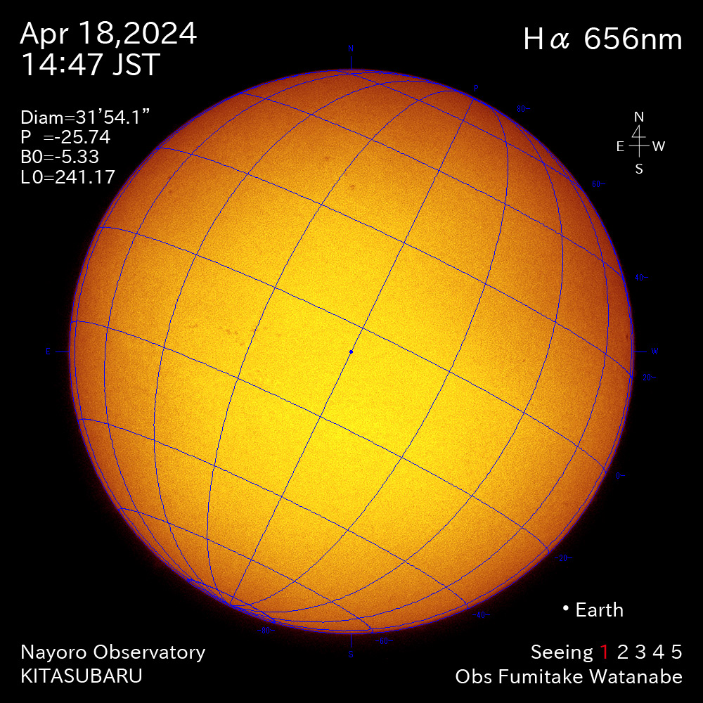 2024年4月18日 Ha波長の太陽