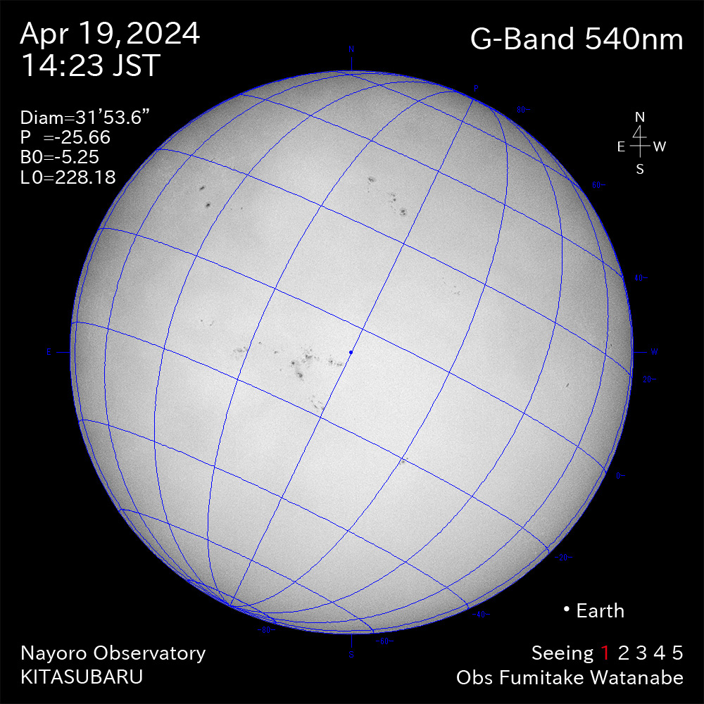 2024年4月19日 540nm波長の太陽
