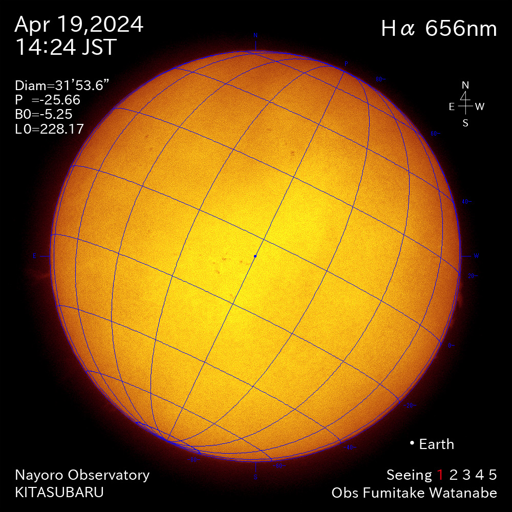 2024年4月19日 Ha波長の太陽