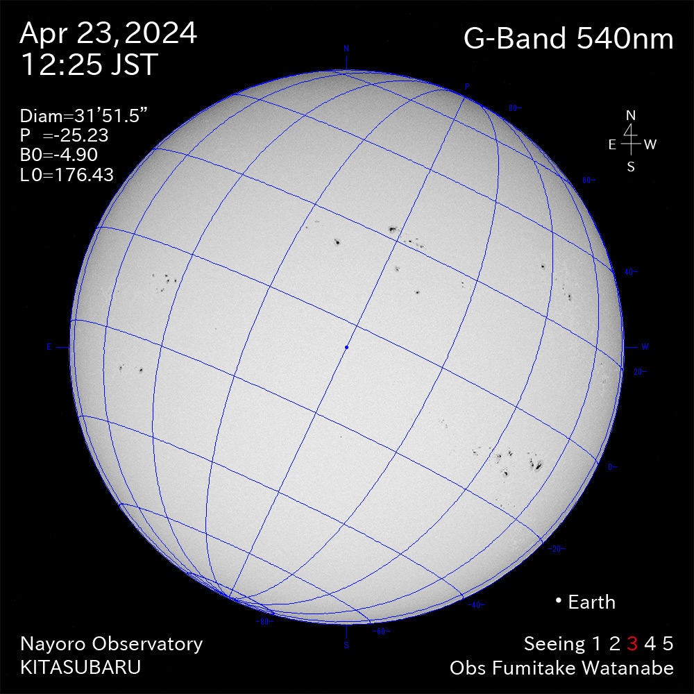 2024年4月23日 540nm波長の太陽