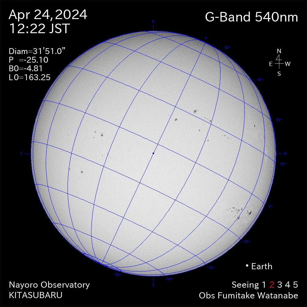 2024年4月24日 540nm波長の太陽