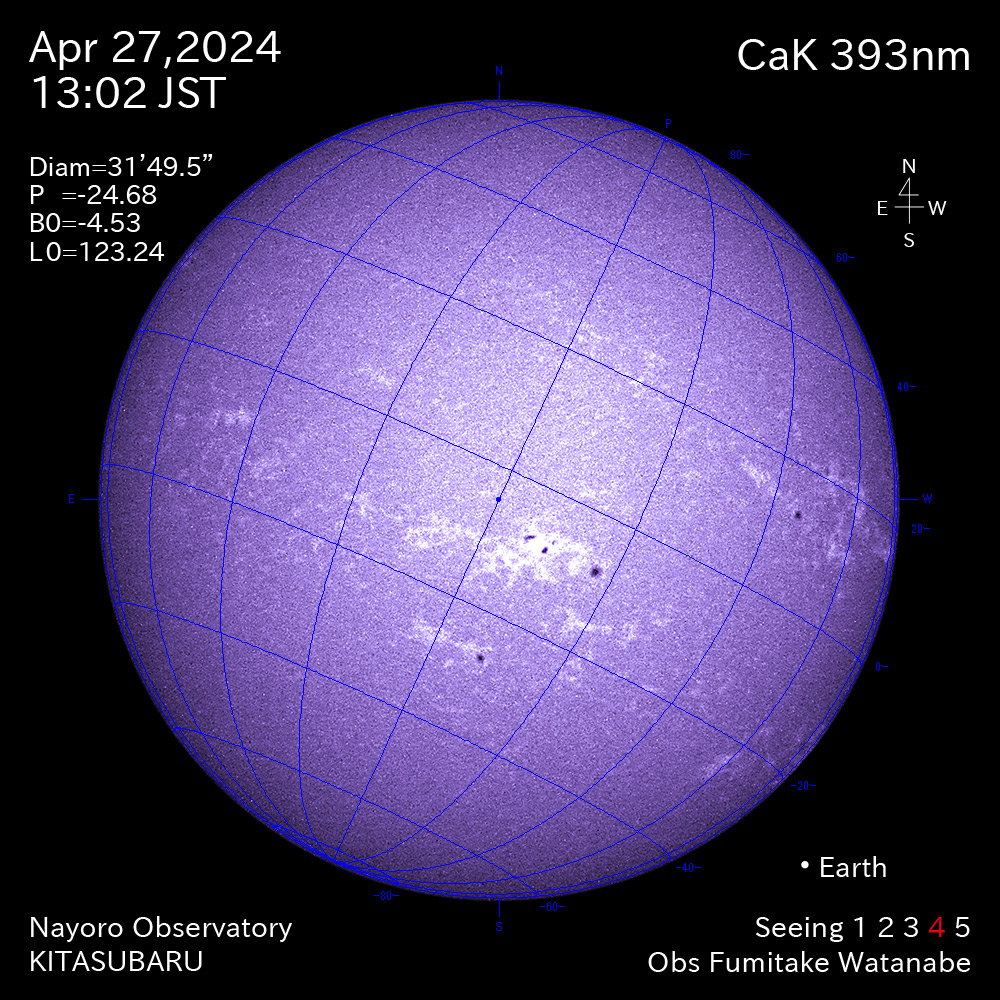 2024年4月27日 CaK波長の太陽