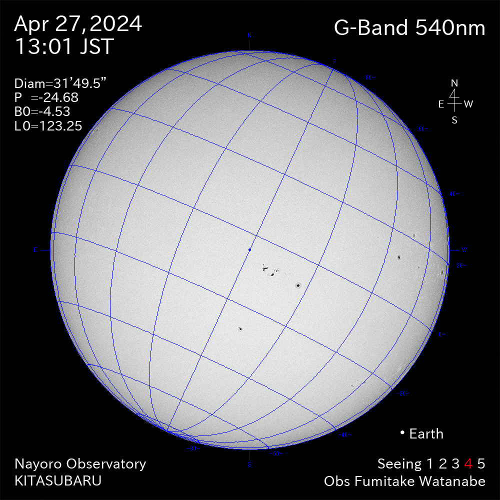 2024年4月27日 540nm波長の太陽