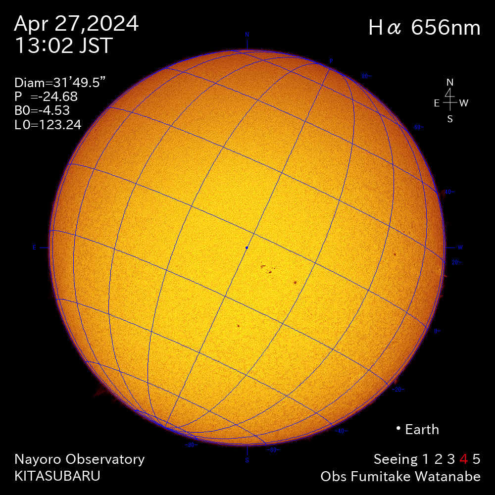 2024年4月27日 Ha波長の太陽